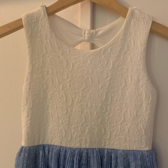 Girls sophisticated dress white top, blue bottom - Picture 4 of 4